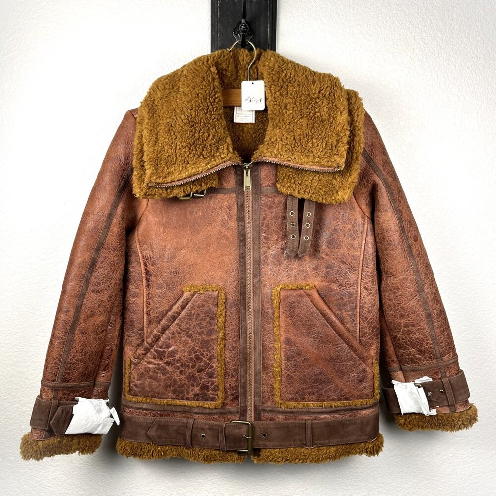Free People Leather Jacket Size XSmall - NEW - Picture 2 of 12